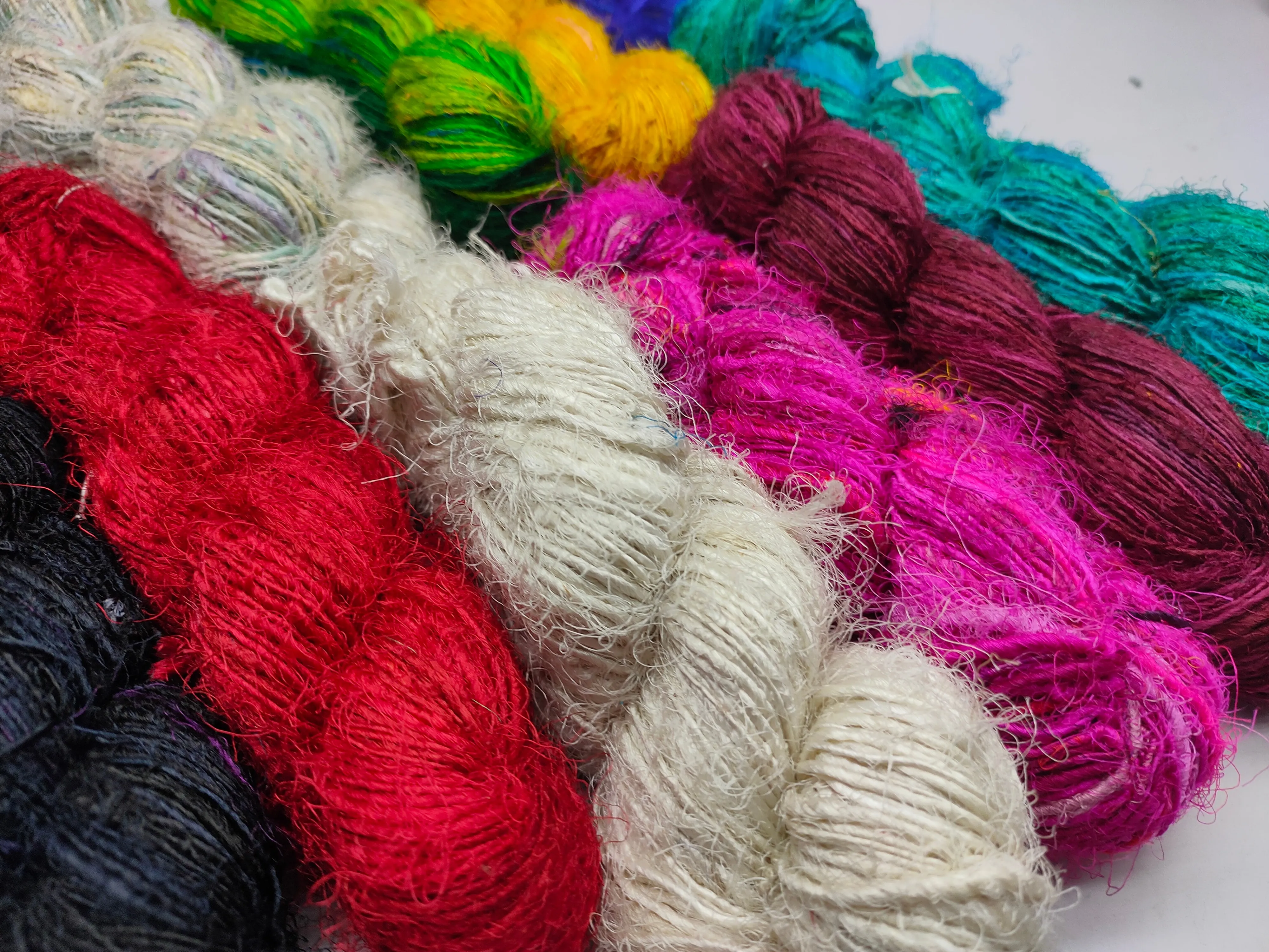 10 Colors Recycled Sari Silk Yarn Prime