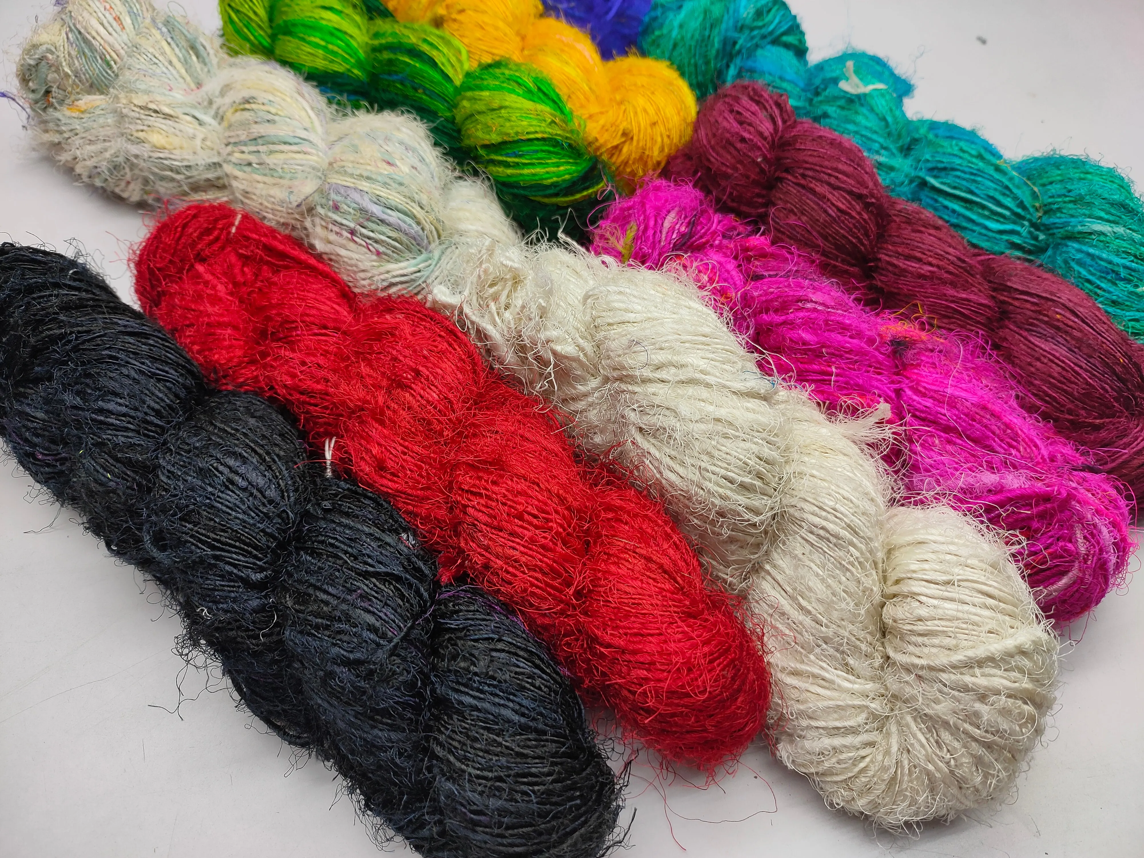 10 Colors Recycled Sari Silk Yarn Prime