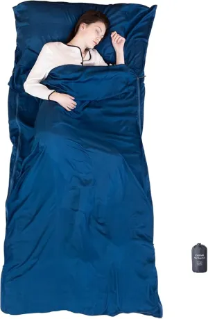 100% Silk Sleep Sack with All Around Zippers, 87”x43” Large Sleeping Sheets for Hotels, Travel & Camping, Multifunctional Travel Sheets (Unzipped:87”x87”) for Adults, Lightweight, All Season