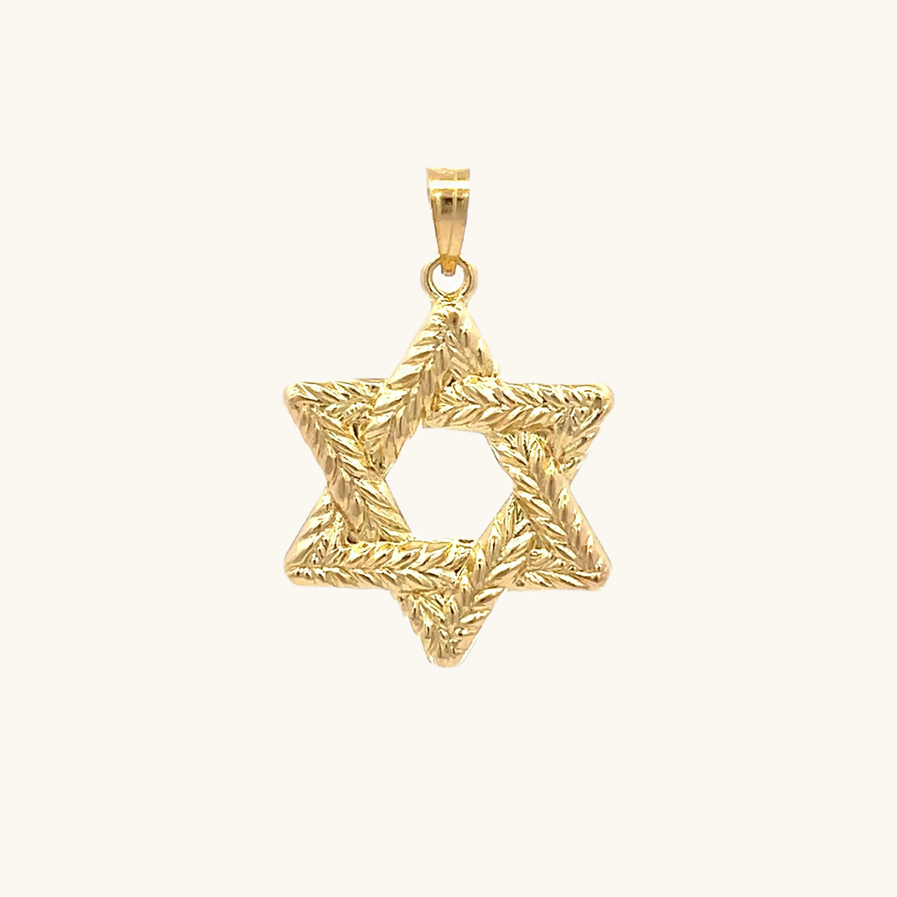 14K GOLD BRAIDED STAR OF DAVID PENDANT