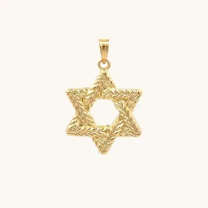 14K GOLD BRAIDED STAR OF DAVID PENDANT