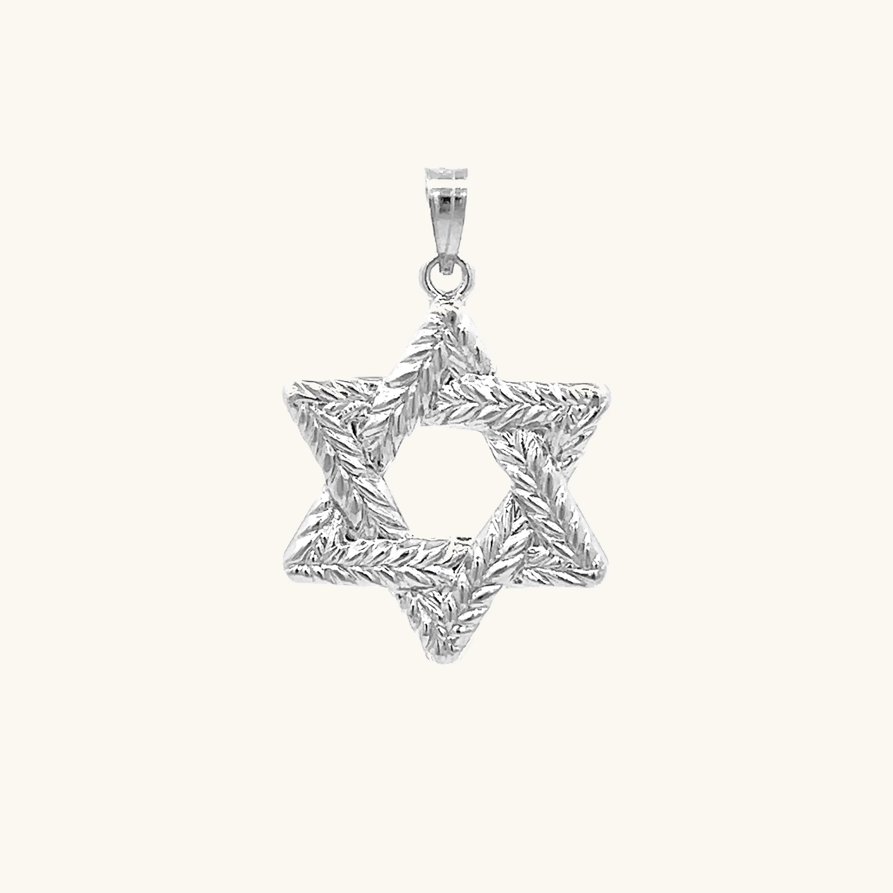 14K GOLD BRAIDED STAR OF DAVID PENDANT