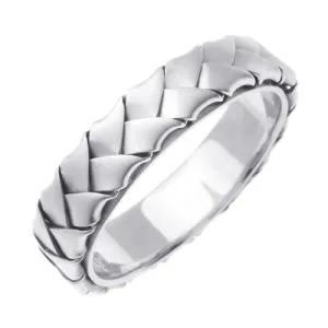 14K White or Yellow Gold Hand Braided Ring Band