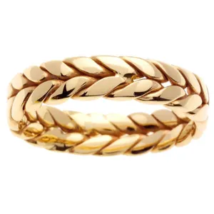 14K Yellow or 18K Yellow Hand Braided Ring Band
