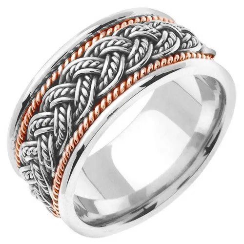 14k Yellow/White or White/Rose Gold 7 Strands Hand Braided Ring Band