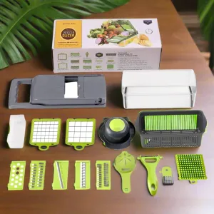 16-In-1 Multifunctional Vegetable Chopper With Container And Diverse Blades For Easy Meal Prep