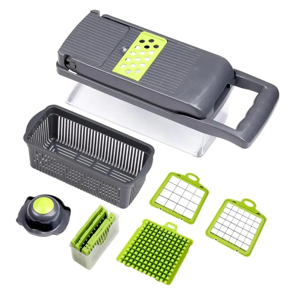 16-In-1 Multifunctional Vegetable Chopper With Container And Diverse Blades For Easy Meal Prep