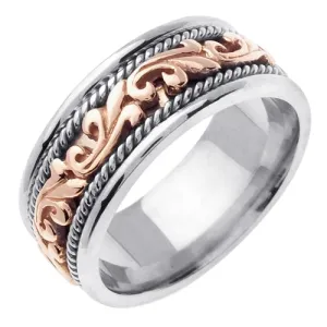 18K Two Tone Paisley Celtic Hand Braided Ring