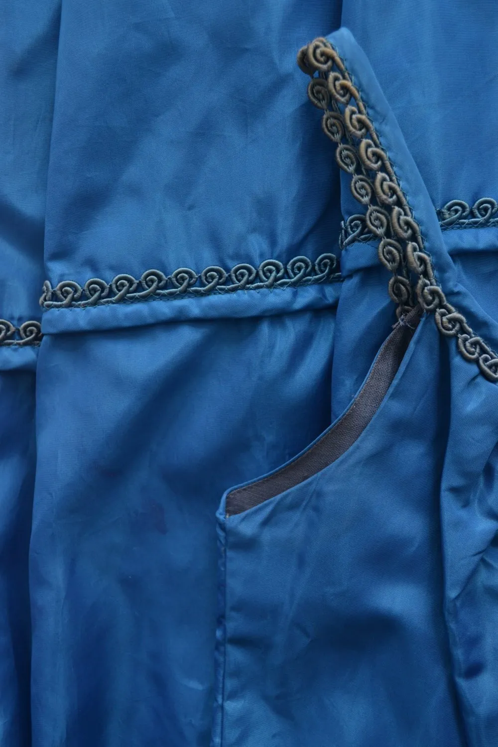 1960s Blue Satin Dress