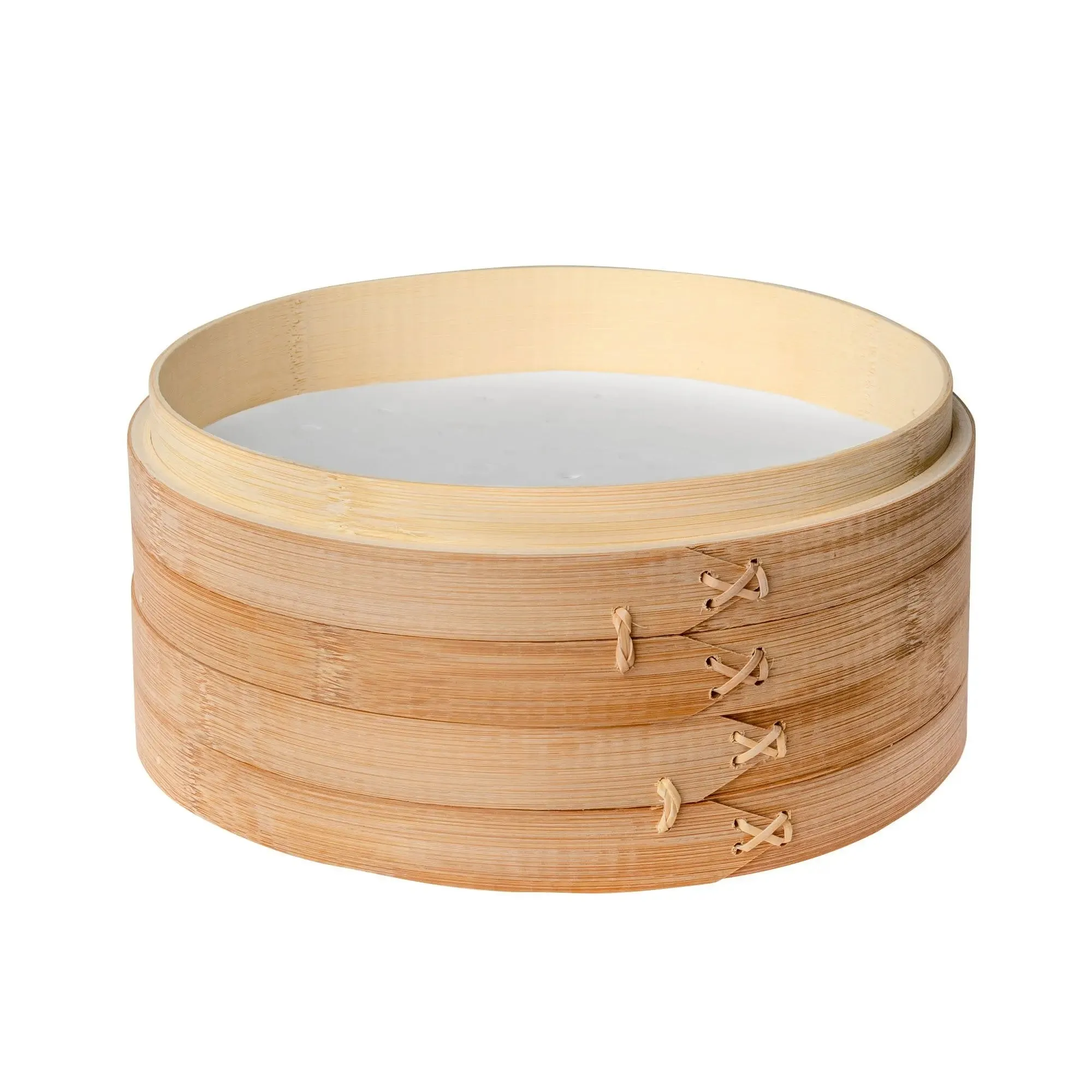 2-Tier Bamboo Steamer  Basket 10 Inch with 2 Pairs Chopsticks, Tongs and 50 Paper Liners