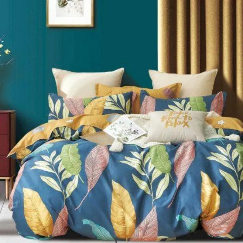 200 Thread Count Percale Cotton Printed Duvet Covers Set Ivy