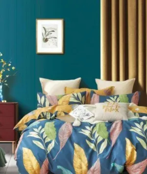 200 Thread Count Percale Cotton Printed Duvet Covers Set Ivy