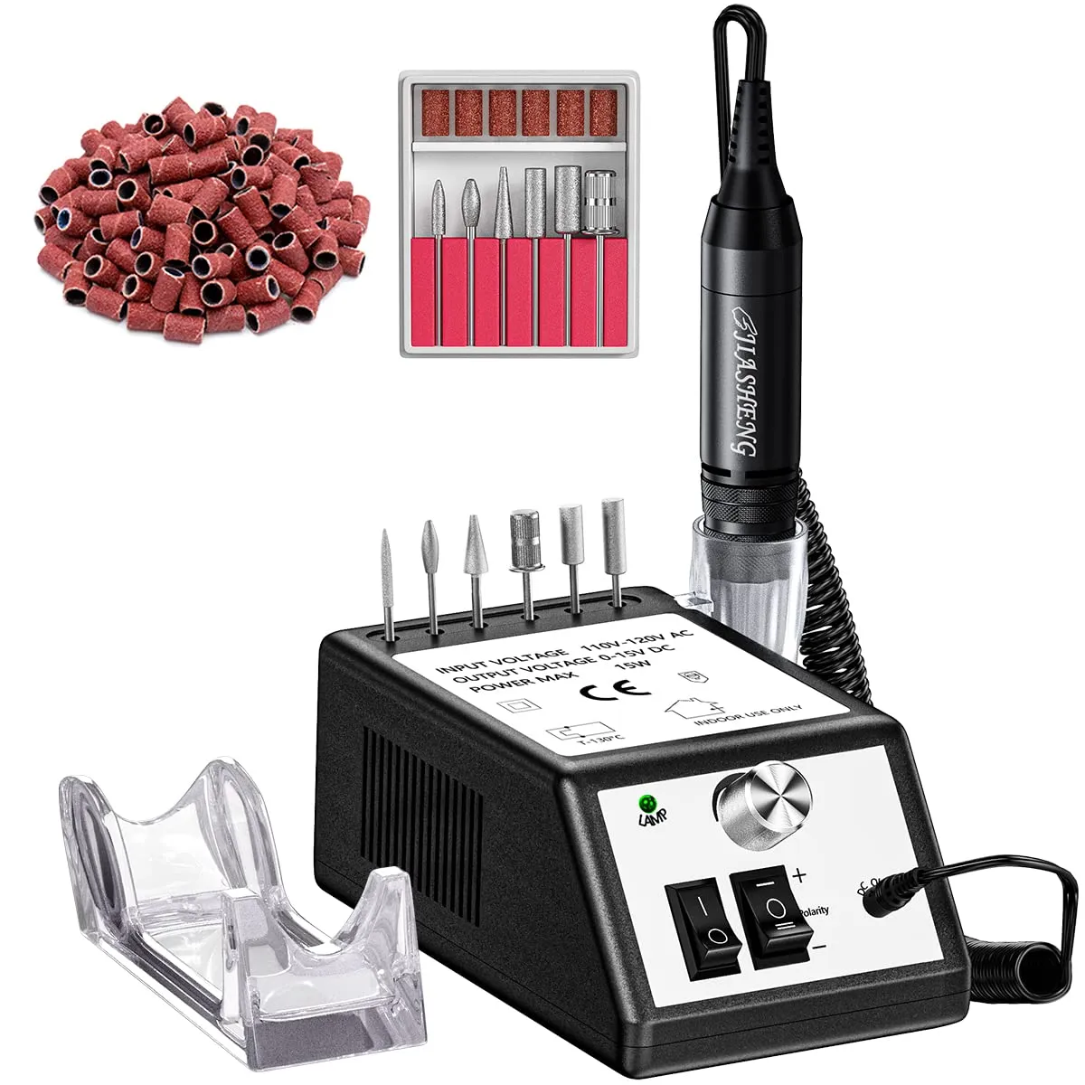 20000 Electric Nail Drill Professional Nail File Drill Acrylic Nails Kit for Manicure Gel Nail Polish Remover with 1 Pack of Sanding Bands(Pink)