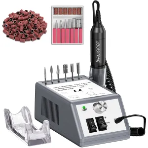 20000 Electric Nail Drill Professional Nail File Drill Acrylic Nails Kit for Manicure Gel Nail Polish Remover with 1 Pack of Sanding Bands(Pink)