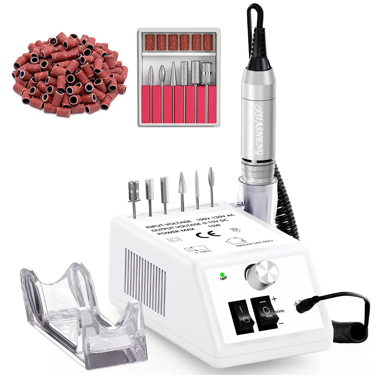 20000 Electric Nail Drill Professional Nail File Drill Acrylic Nails Kit for Manicure Gel Nail Polish Remover with 1 Pack of Sanding Bands(Pink)