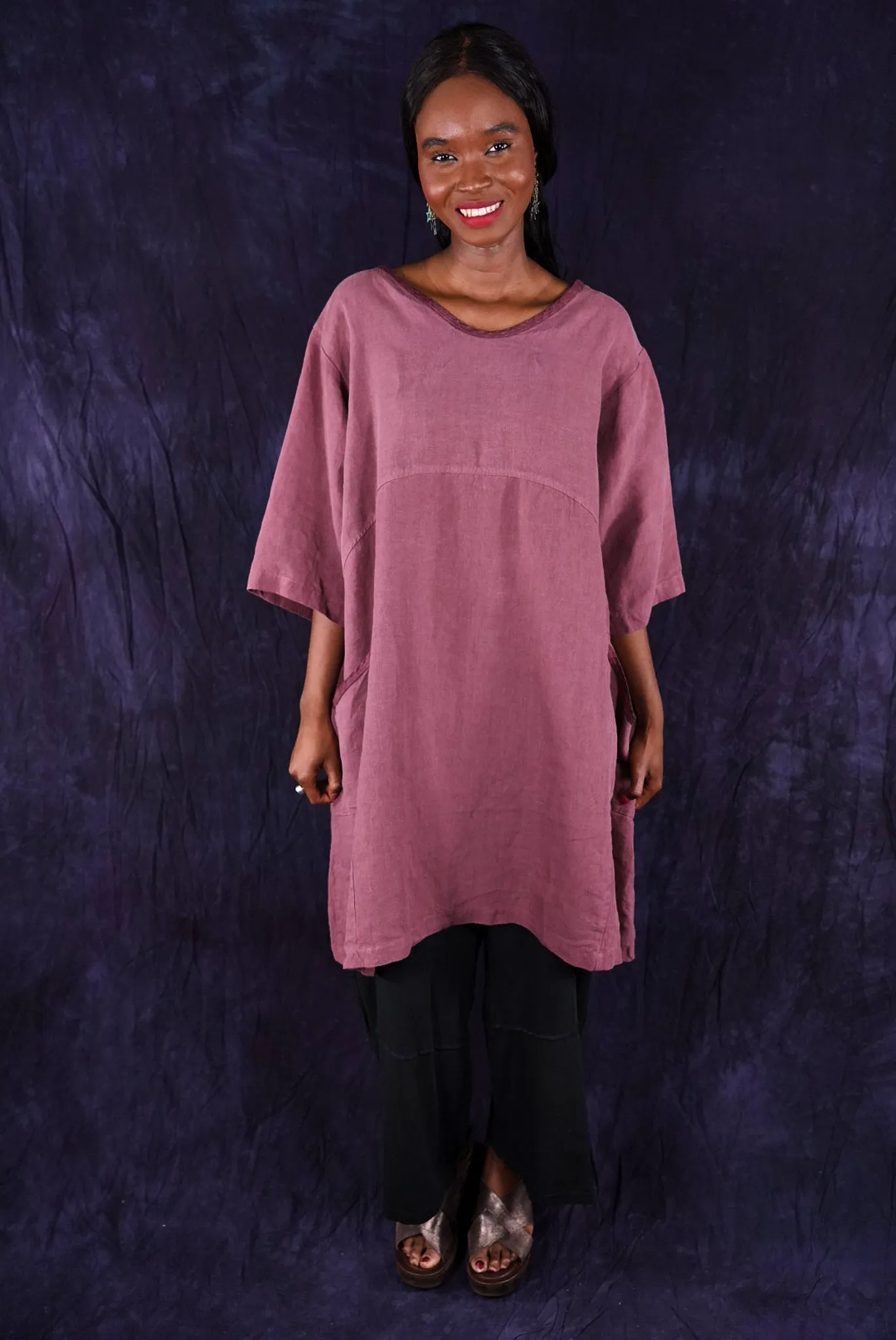 2332 Oversized Heavy Linen Zen Rose Canyon Unprinted