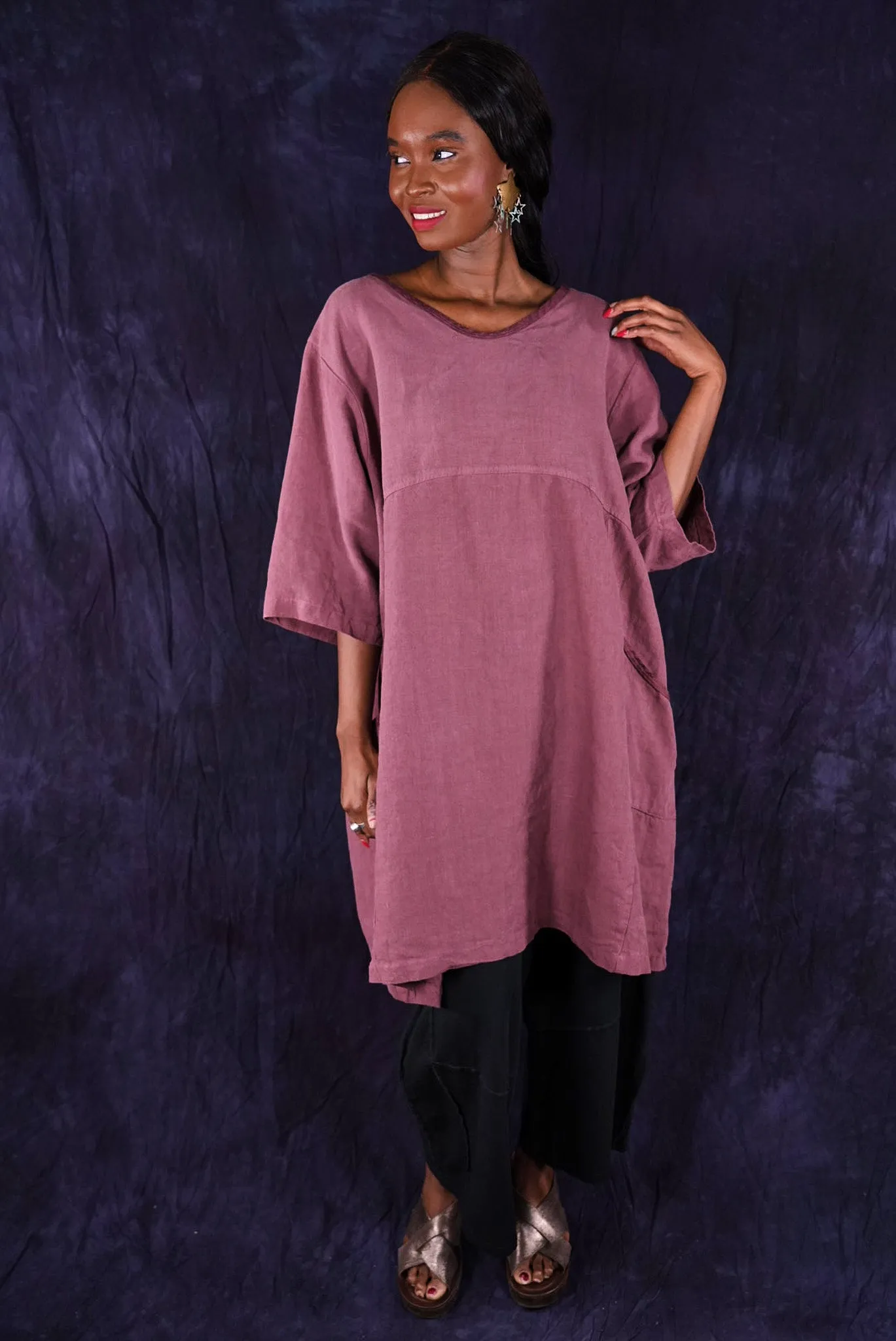 2332 Oversized Heavy Linen Zen Rose Canyon Unprinted