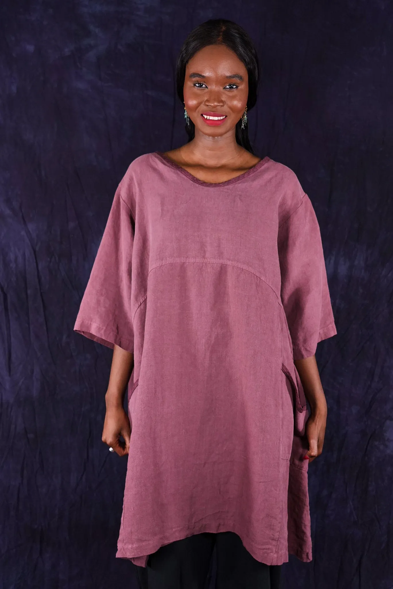 2332 Oversized Heavy Linen Zen Rose Canyon Unprinted