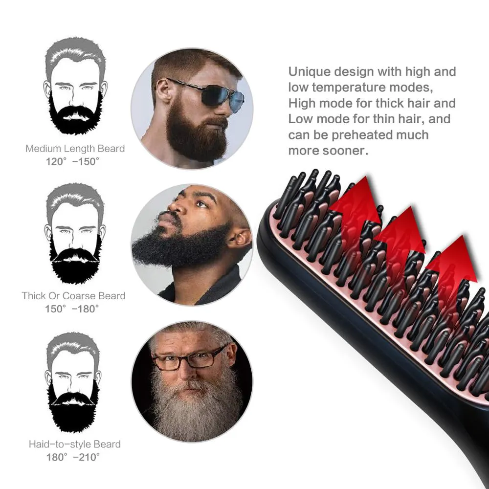 3 in 1 Multifunctional Hair Comb Brush Beard Straightener