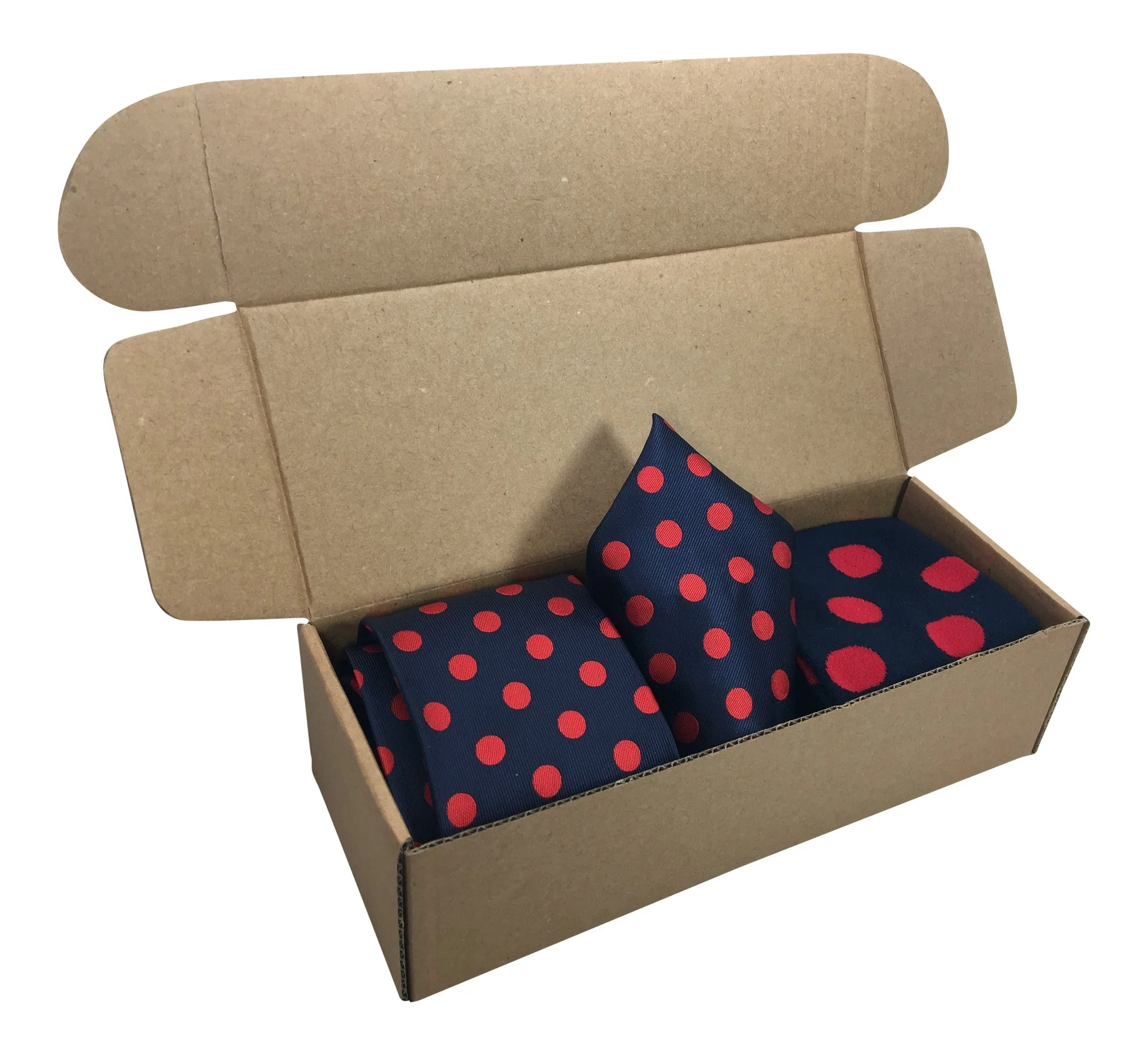 3 Piece Matching Set Necktie,Pocket Square and Power Sock Gift Box Combo