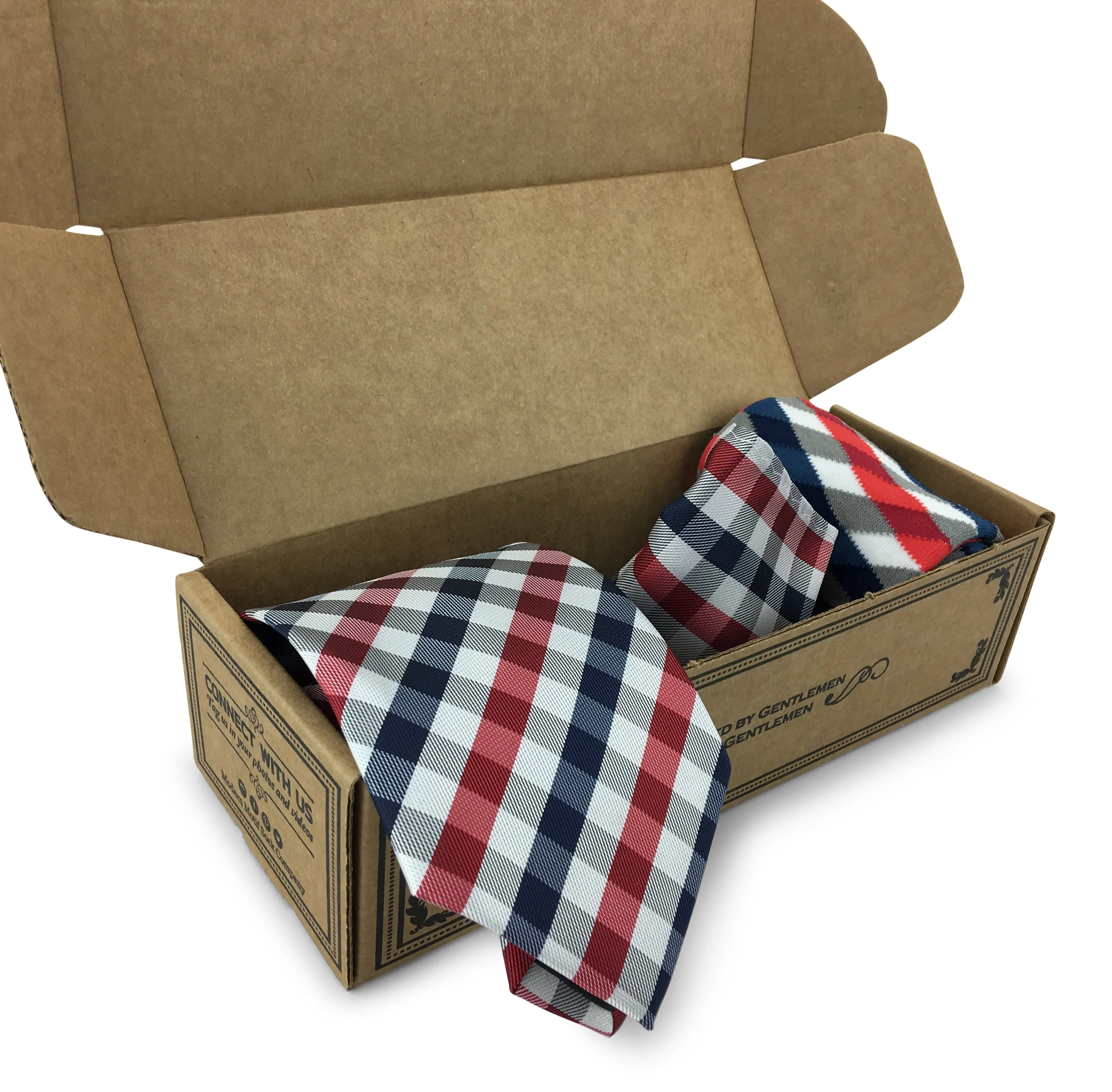 3 Piece Matching Set Necktie,Pocket Square and Power Sock Gift Box Combo