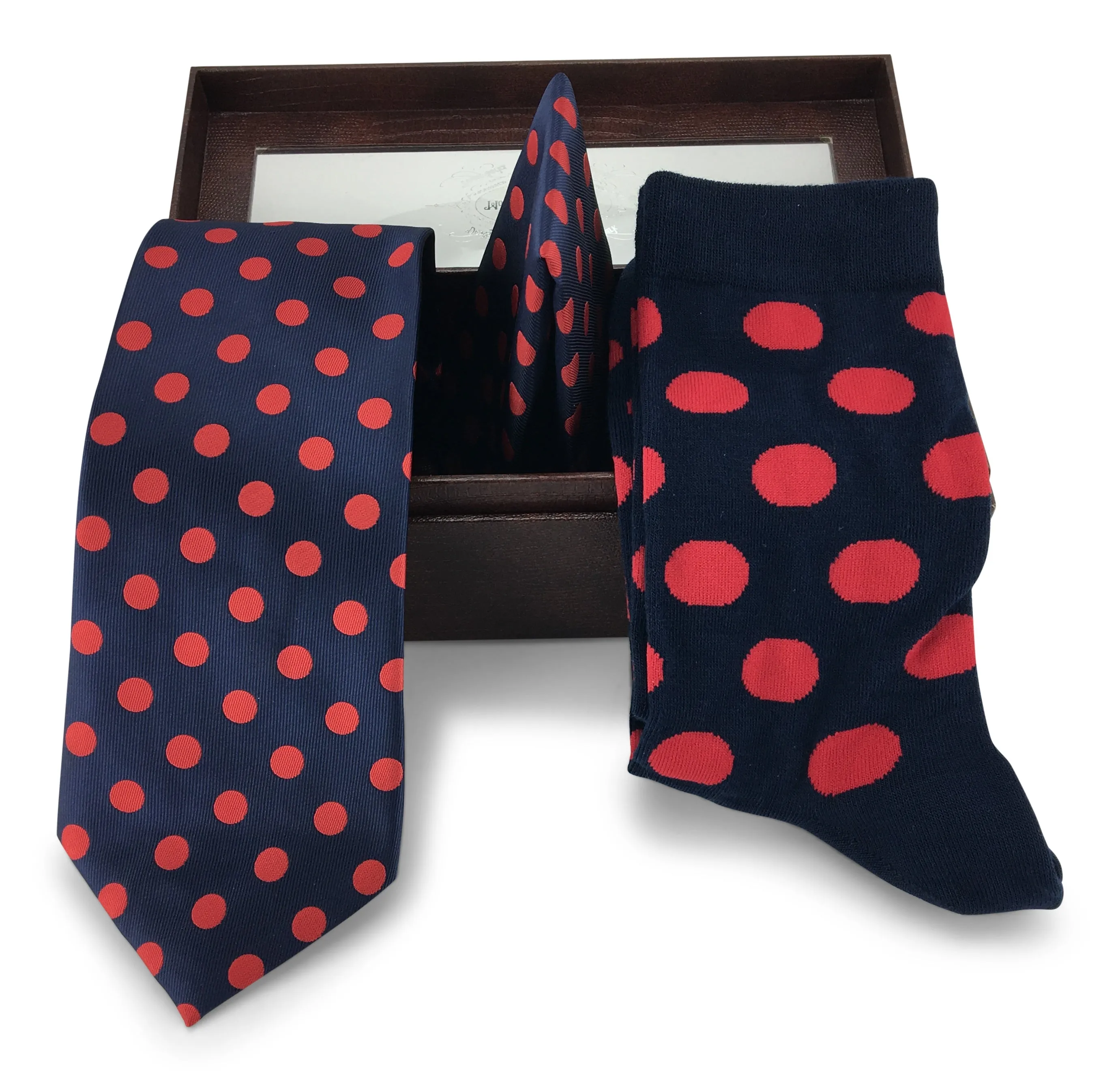 3 Piece Matching Set Necktie,Pocket Square and Power Sock Gift Box Combo