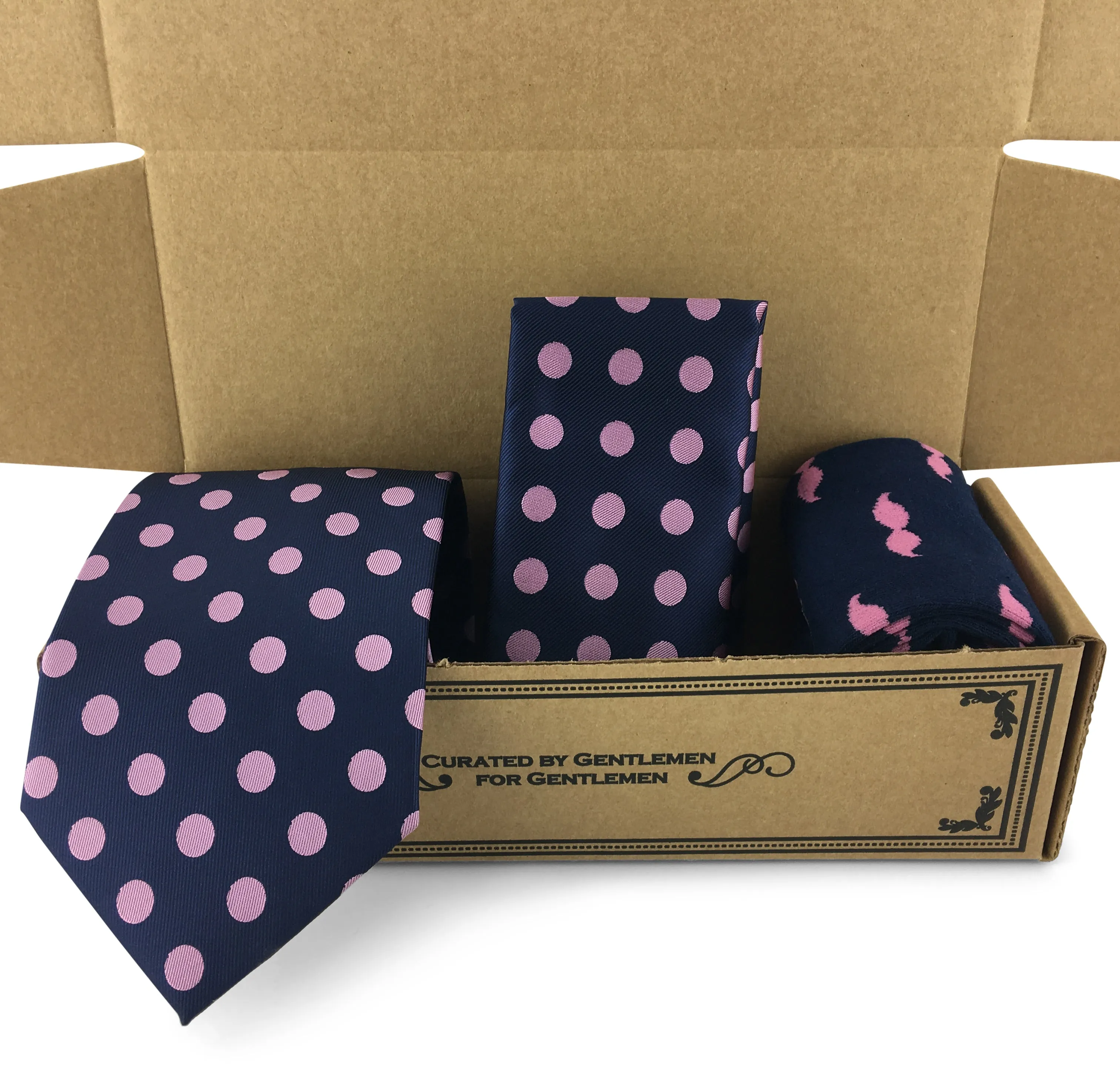 3 Piece Matching Set Necktie,Pocket Square and Power Sock Gift Box Combo