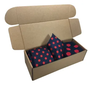 3 Piece Matching Set Necktie,Pocket Square and Power Sock Gift Box Combo