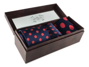 3 Piece Matching Set Necktie,Pocket Square and Power Sock Gift Box Combo