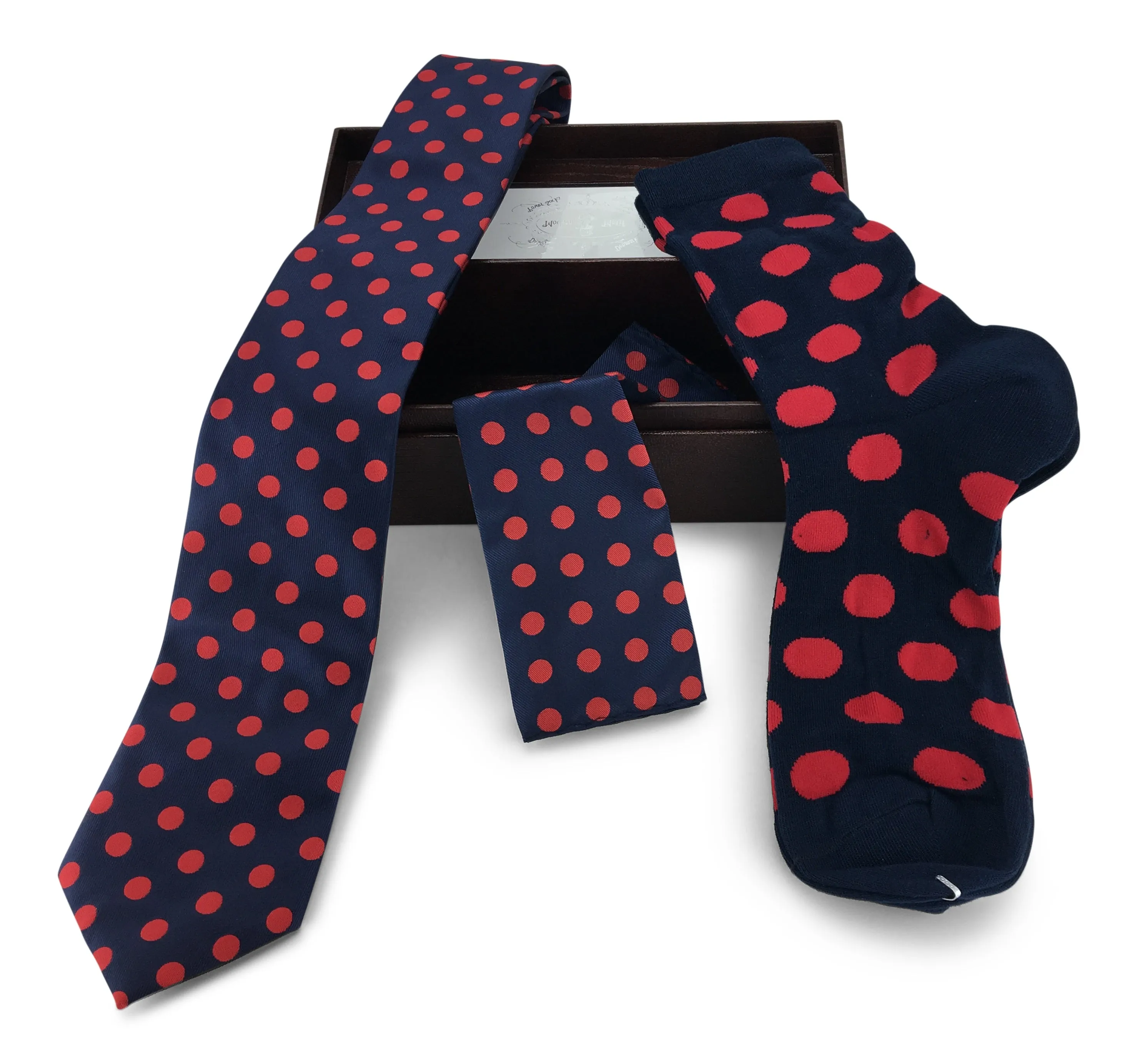 3 Piece Matching Set Necktie,Pocket Square and Power Sock Gift Box Combo