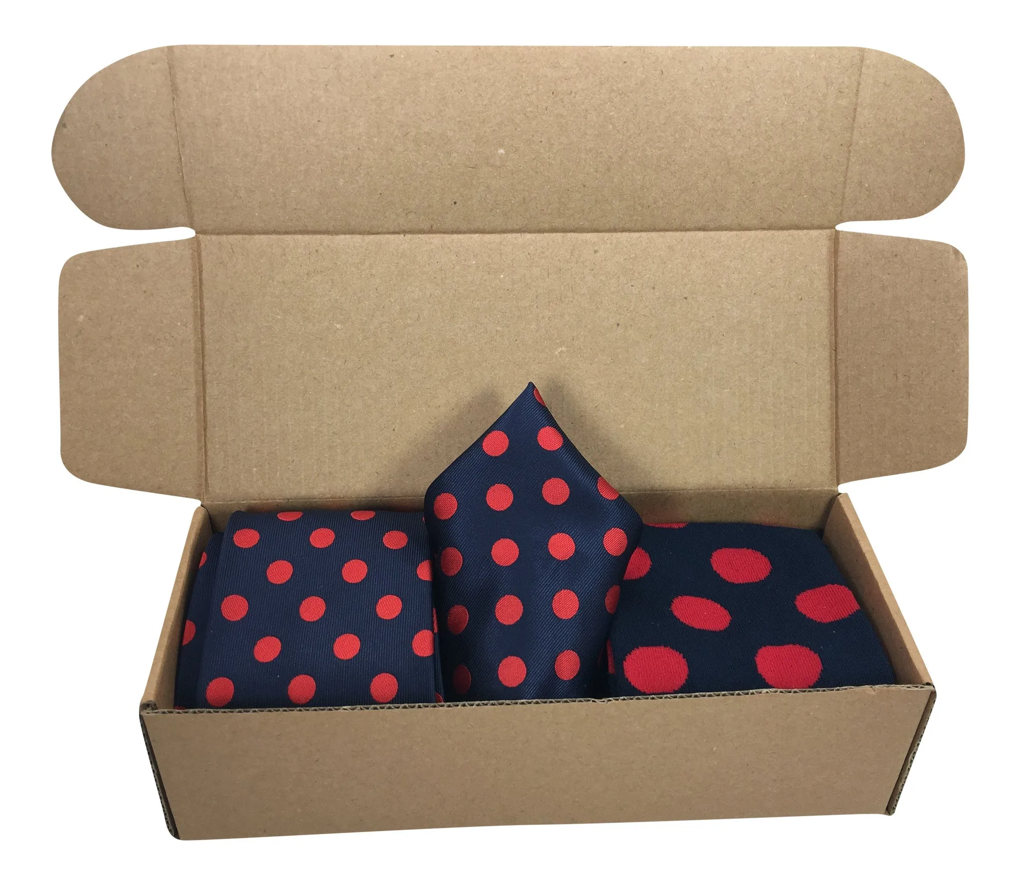 3 Piece Matching Set Necktie,Pocket Square and Power Sock Gift Box Combo