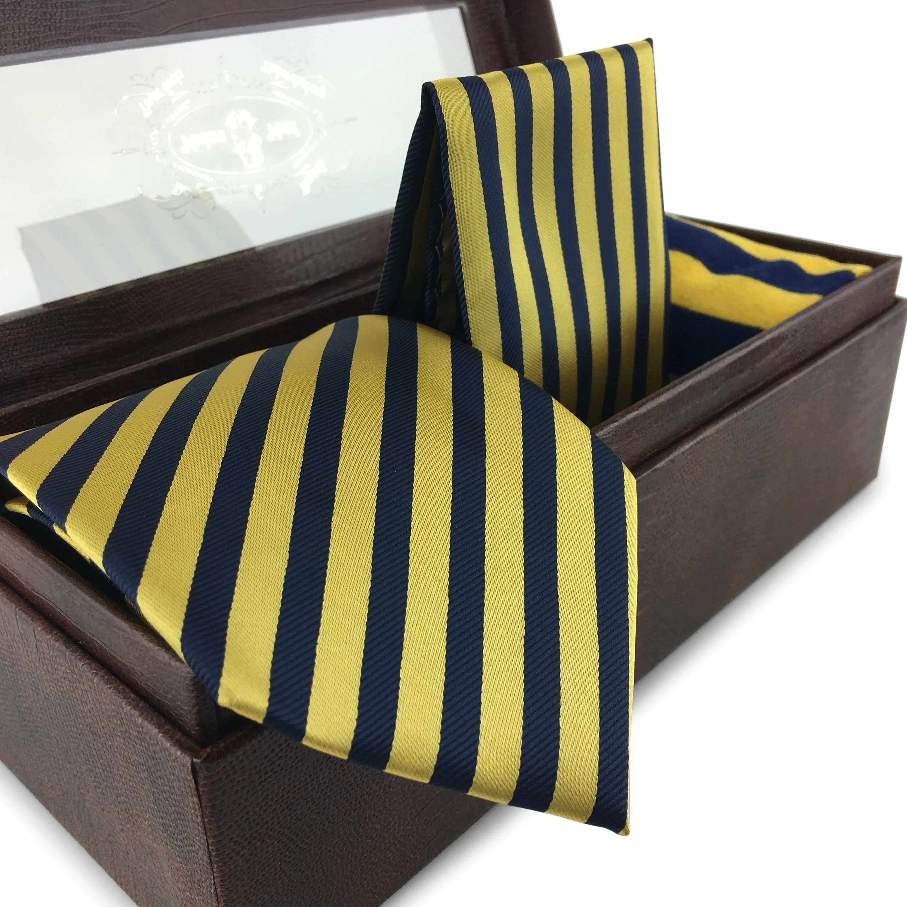3 Piece Matching Set Necktie,Pocket Square and Power Sock Gift Box Combo