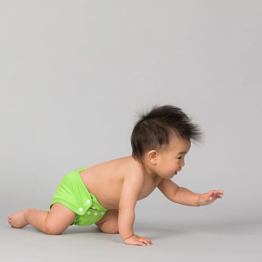 5 Pack Sized Pocket Nappy - No Insert - Green Apple