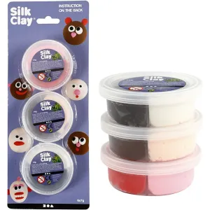 6 x Assorted Colour Pliable Lightweight Modelling Compound With Plastic Tub 7 g