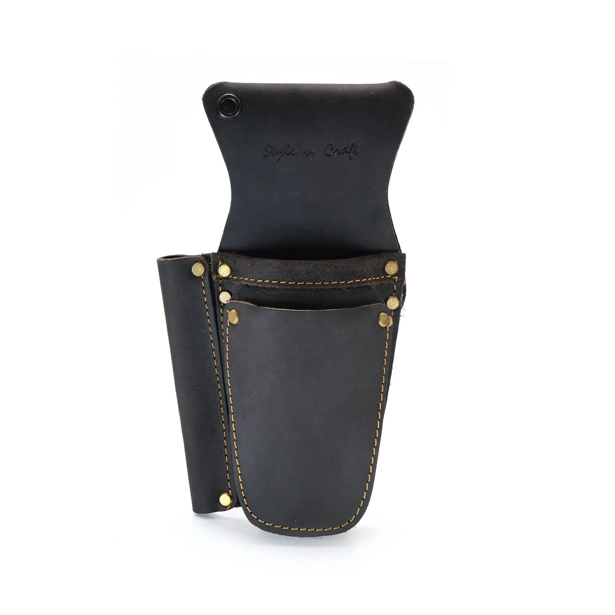 70012 - 3 Pocket Dual Pliers & Single Tuna Spike Holder in Oiled Full Grain Leather | Style n Craft