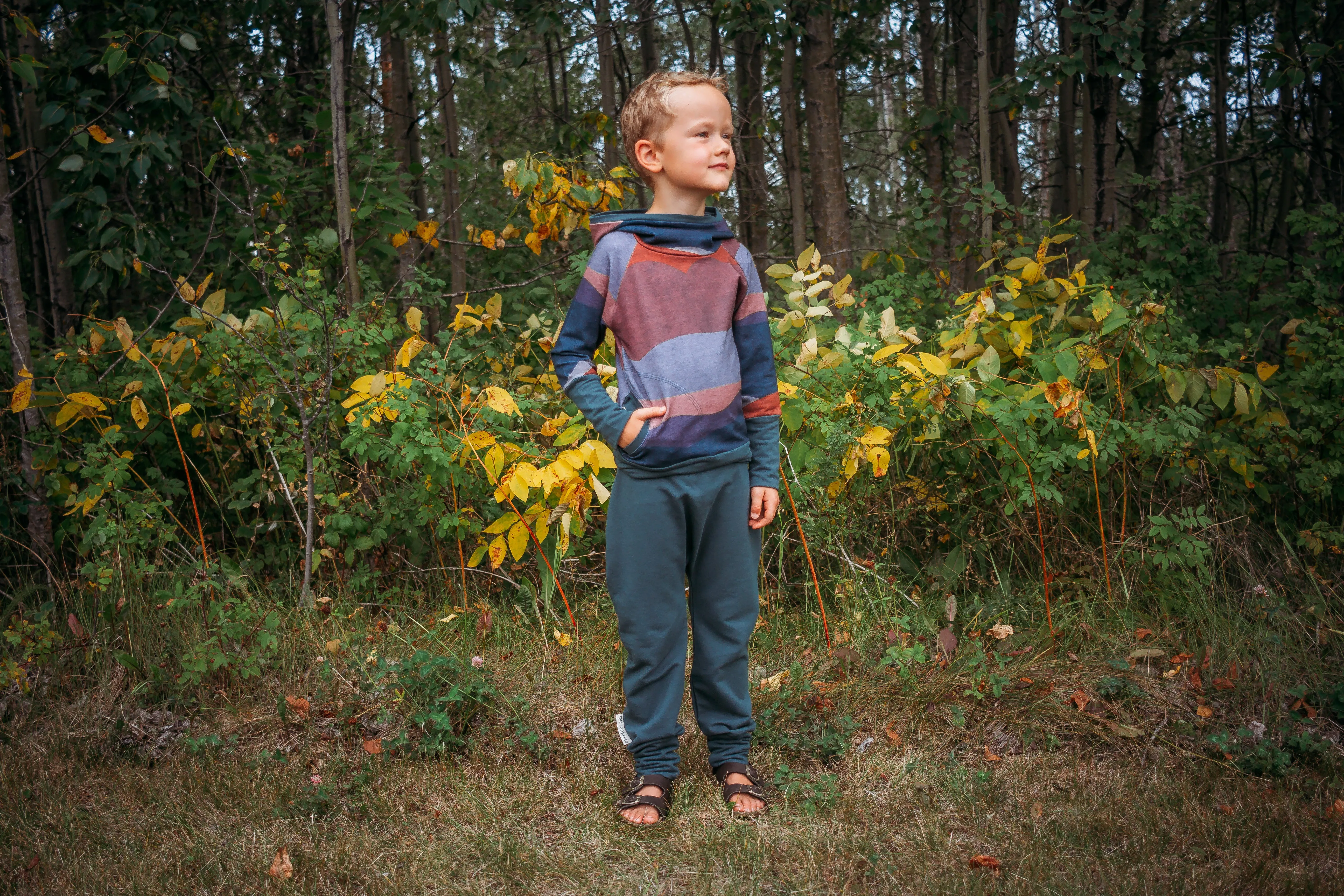 Abstract Sunset Bamboo Grow-With-Me Hoodie