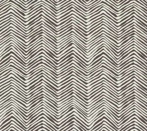 Alan Campbell Fabric: Petite Zig Zag - Custom Light Brown on Tinted Belgian Linen / Cotton