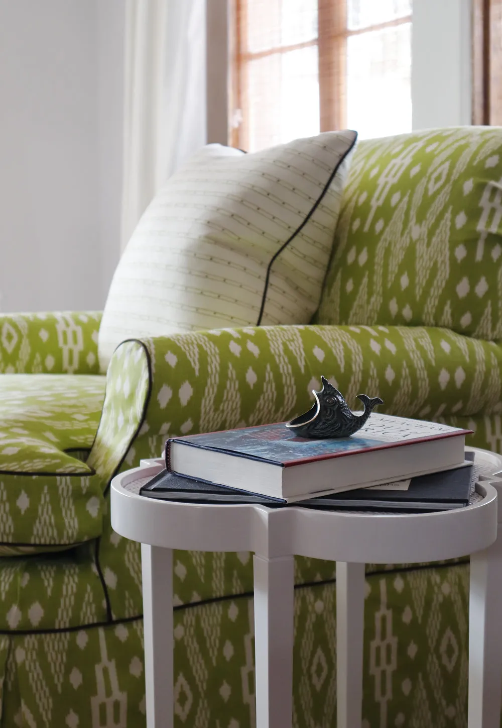 Alan Campbell Fabric: SoHo - Custom New Jungle / New Brown on Tinted Belgian Linen / Cotton