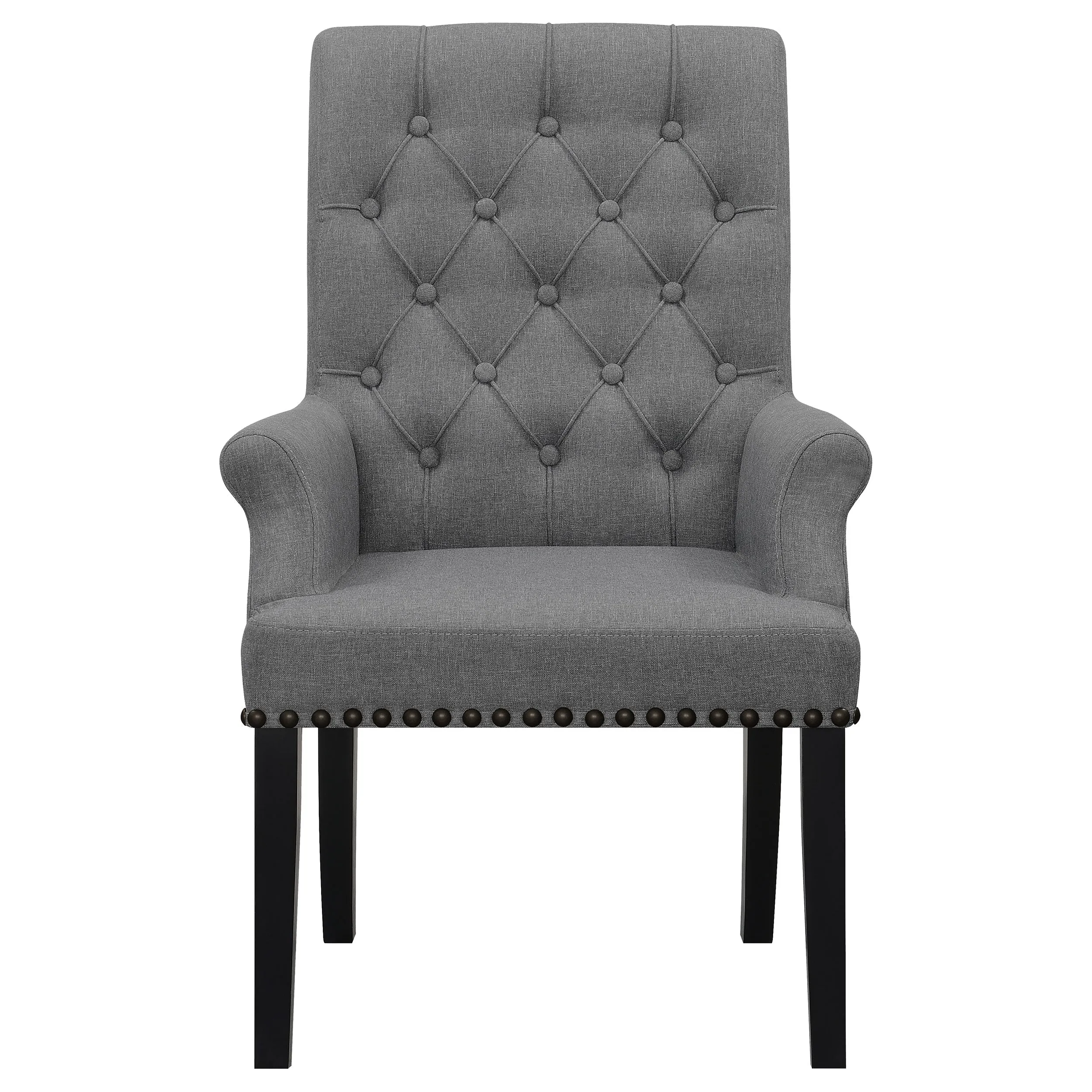 Alana Fabric Upholstered Dining Arm Chair Grey