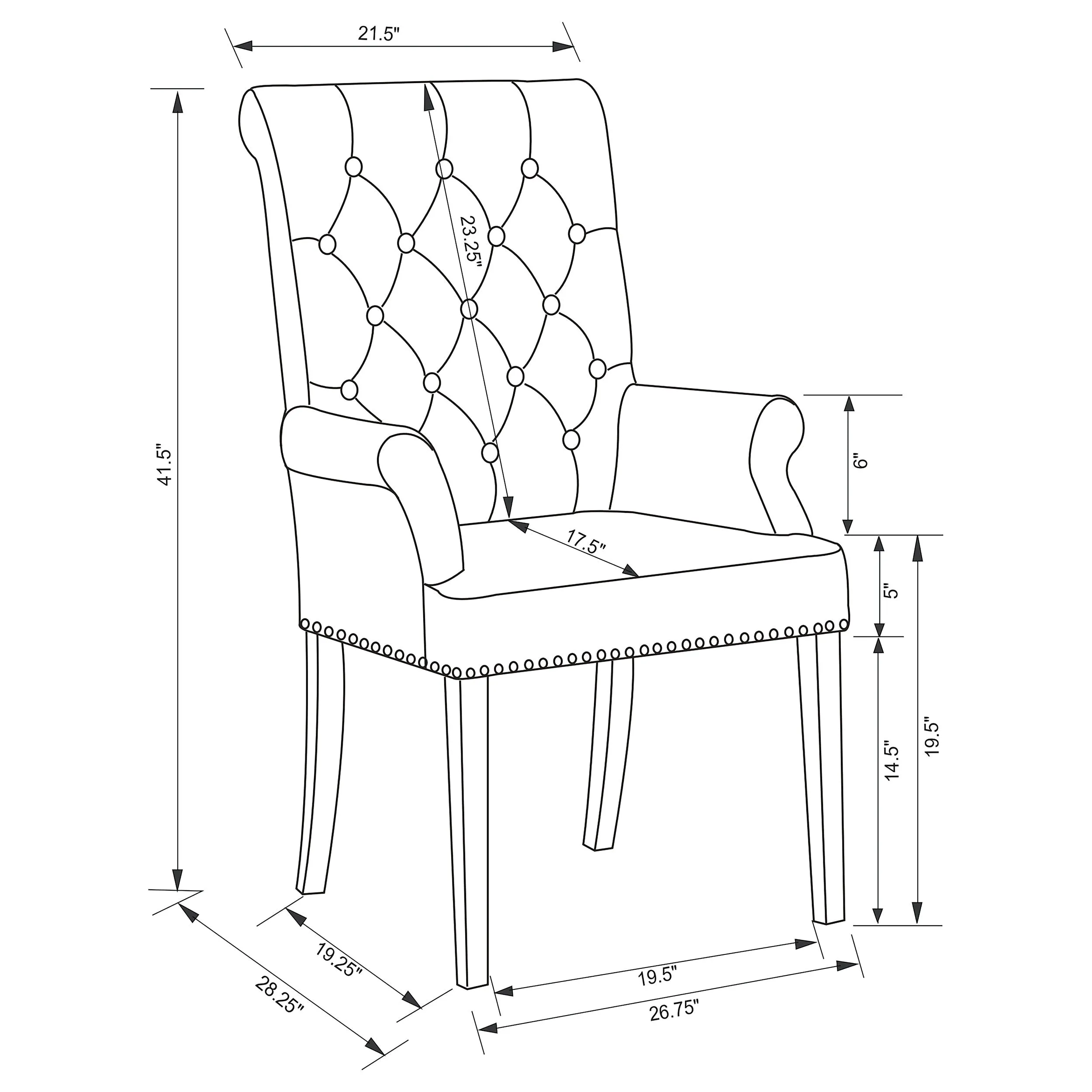 Alana Fabric Upholstered Dining Arm Chair Grey