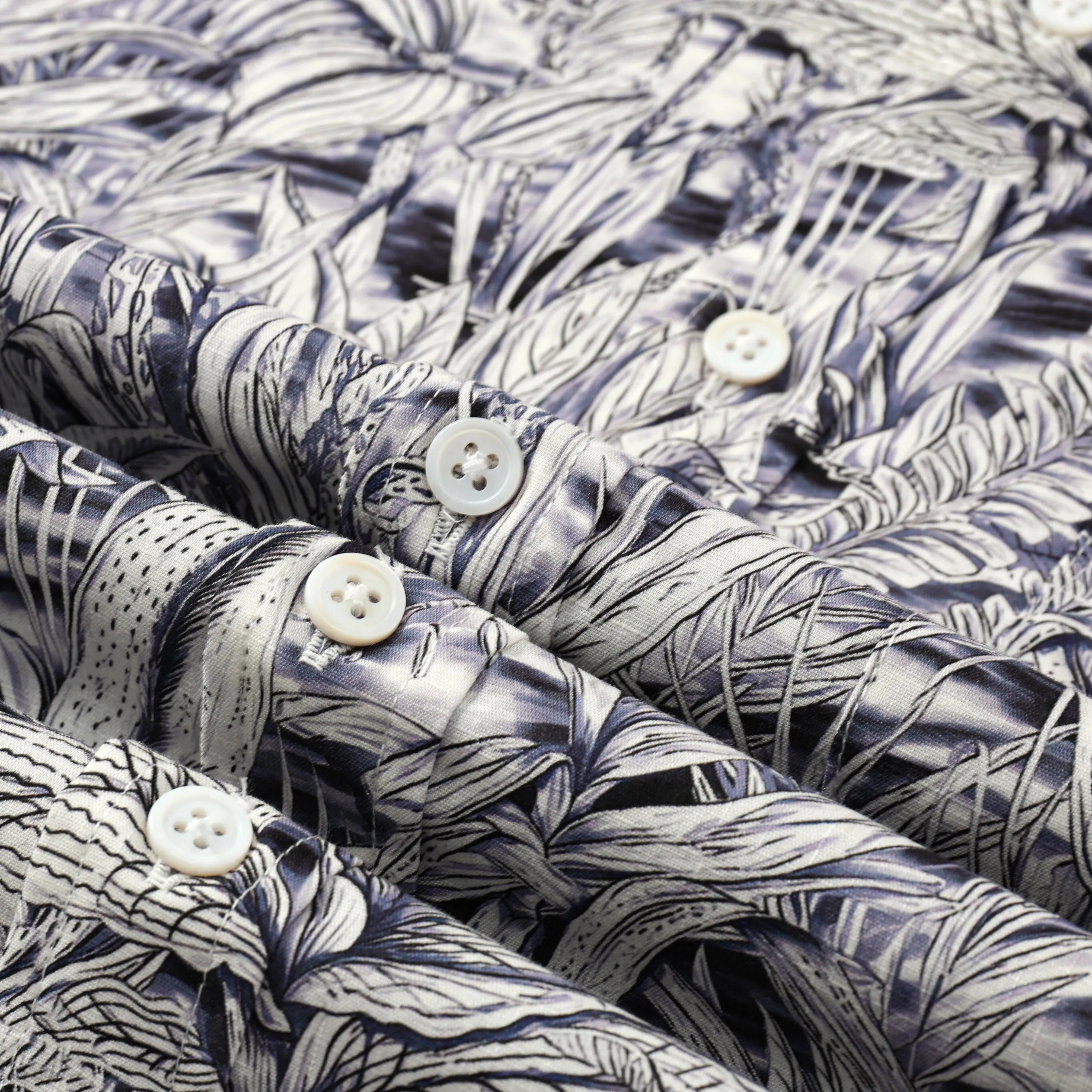 Aloha Palm Tree Pattern Button Short Sleeve Shirt