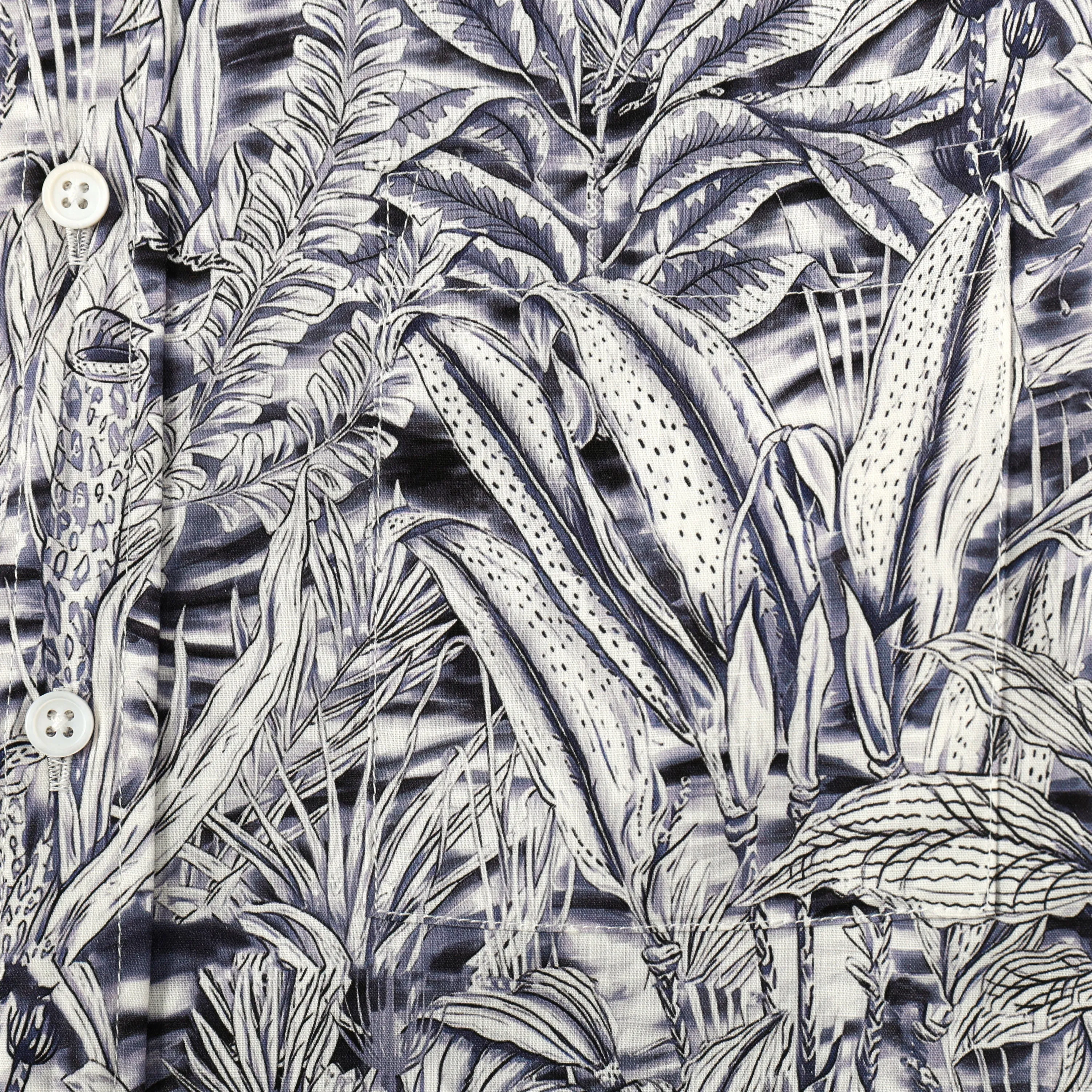 Aloha Palm Tree Pattern Button Short Sleeve Shirt