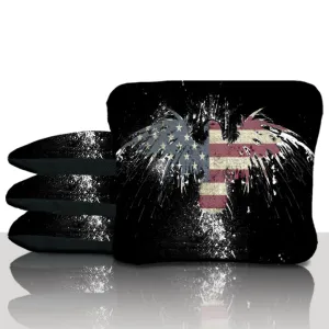 American Flag Rustic Eagle Cornhole Bags