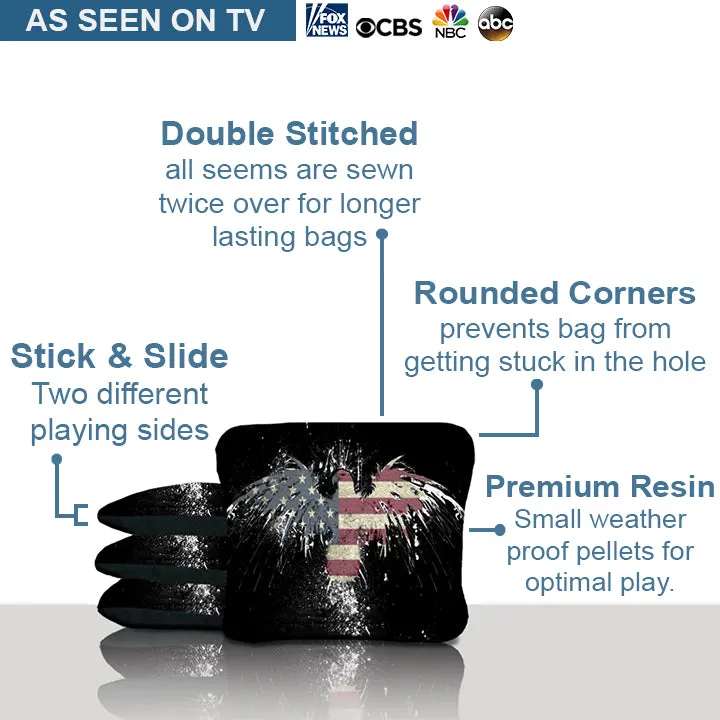 American Flag Rustic Eagle Cornhole Bags