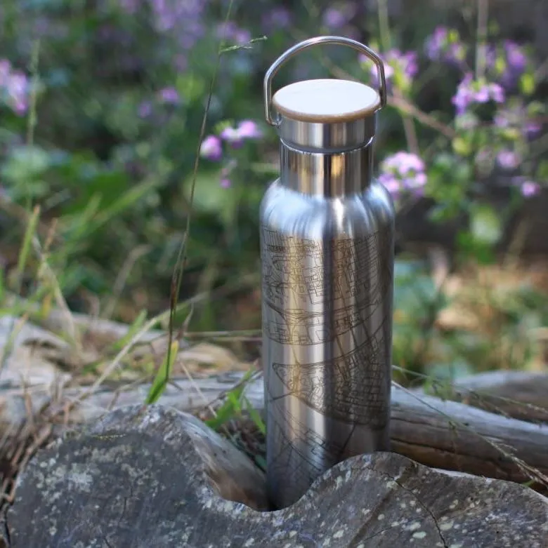 Angel Fire - New Mexico Engraved Map Bottle with Bamboo Top