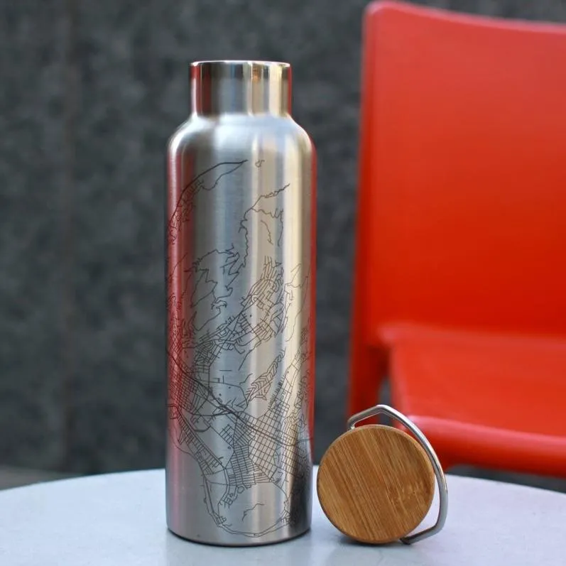 Angel Fire - New Mexico Engraved Map Bottle with Bamboo Top