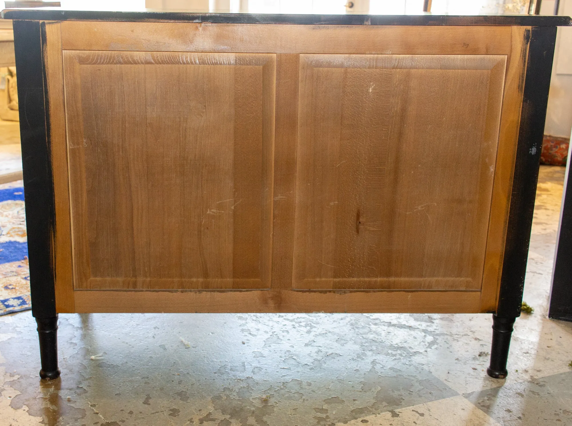 Antique French Empire Style Commode in Painted & Waxed Finish with Ring Pulls