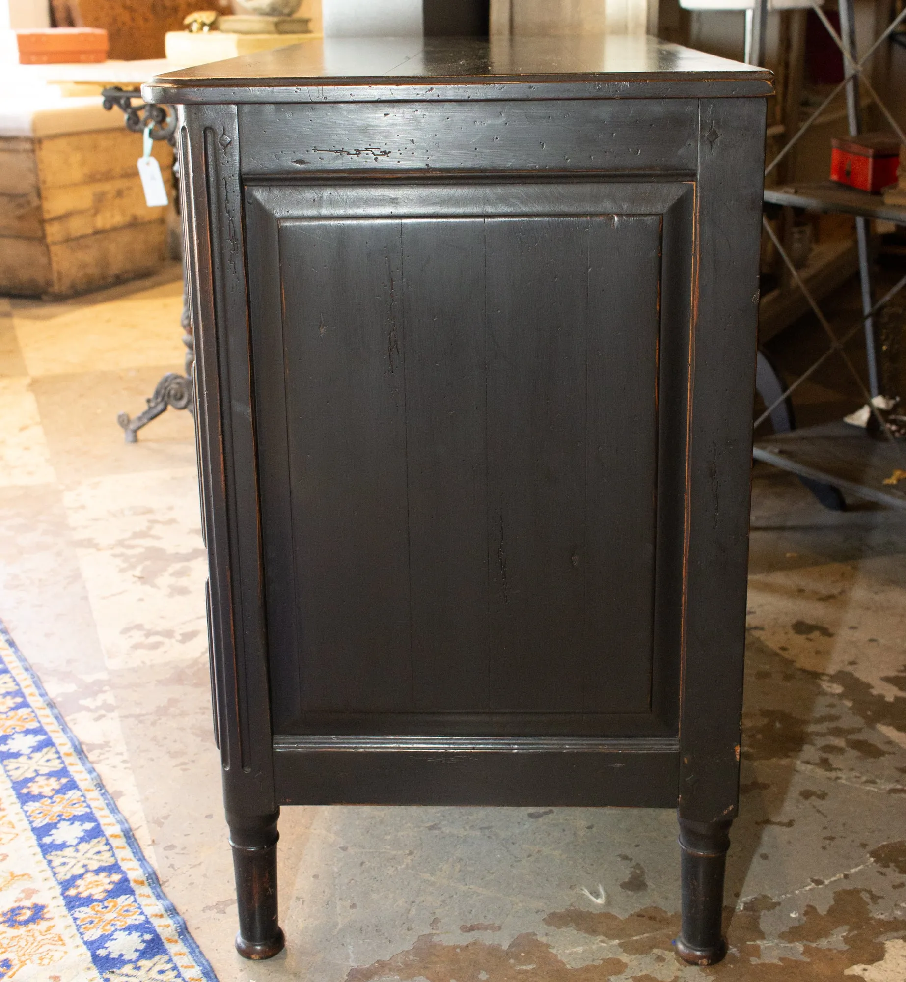 Antique French Empire Style Commode in Painted & Waxed Finish with Ring Pulls