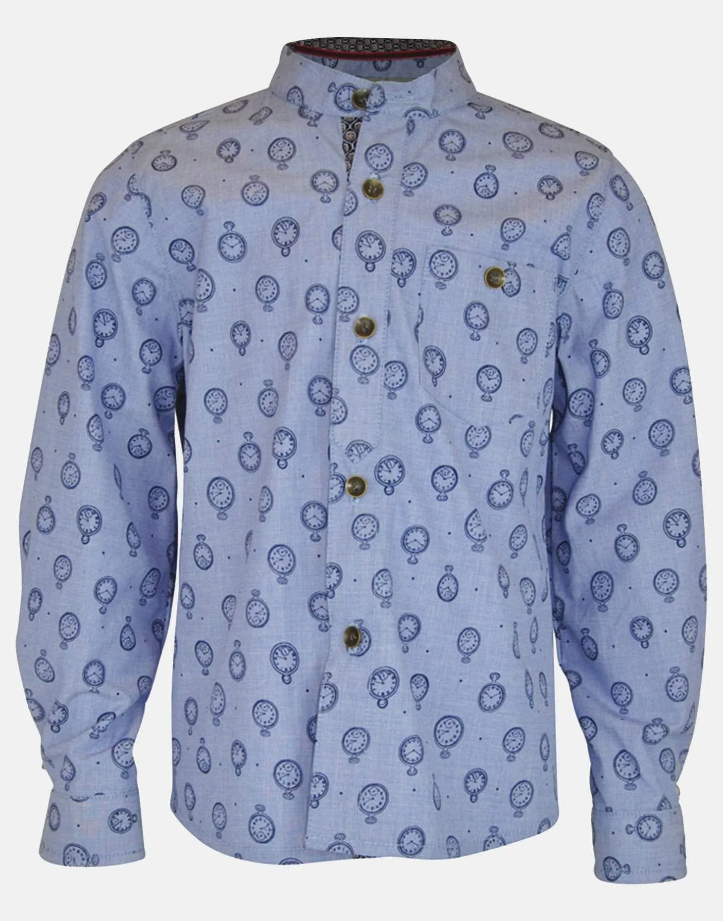Arlo: Clock print grandad shirt