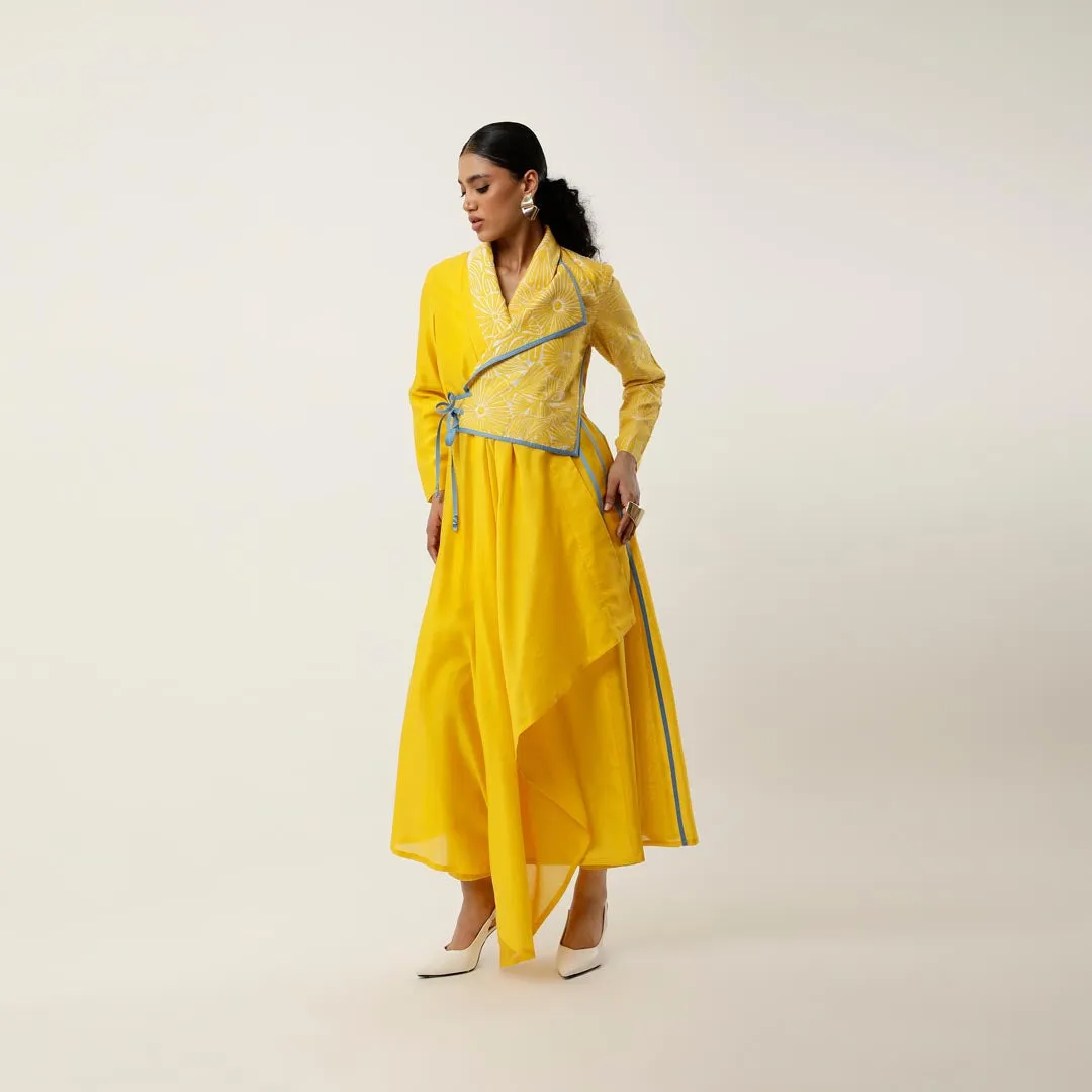 ASSYMTRICAL OVERLAP ANGRAKHA WITH CUTWORK EMB AND PANTS